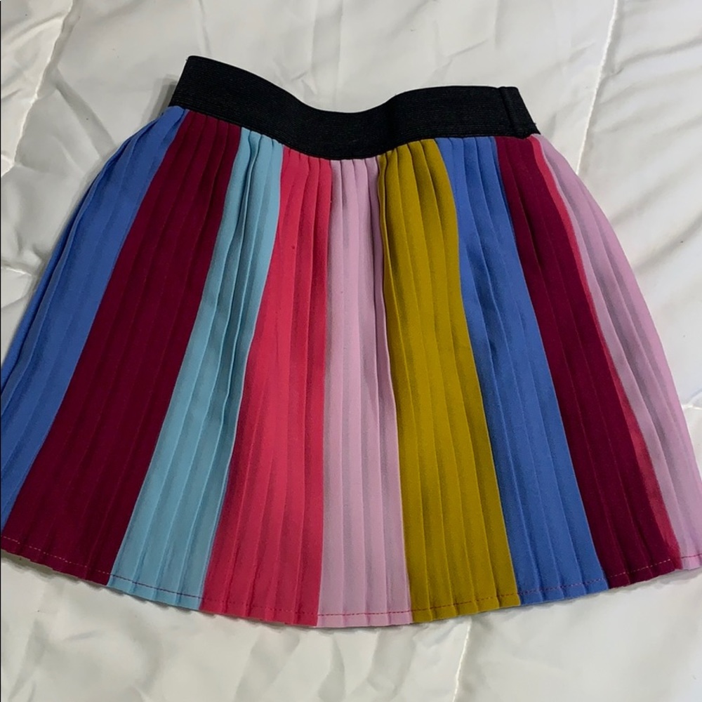 Multicolored pleated skirt